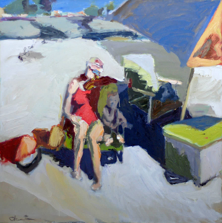 Linda Christensen, Two Figures at the Beach